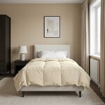 vidaXL Duvet d'hiver Matelassé Crème 140 x 200 cm Microfibre