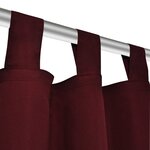 2 pièces rideau à passant micro satin bordeaux 140 x 225 cm