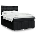 vidaXL Sommier à lattes de lit avec matelas Noir 160x200 cm Tissu