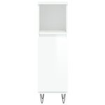 vidaXL Armoire de salle de bain blanc brillant 30x30x100 cm