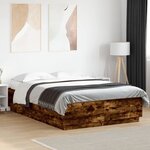 vidaXL Cadre de lit sans matelas chêne fumé 140x200 cm