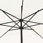 vidaXL Parasol de jardin Blanc et Noir 295 x 295 x 245 cm