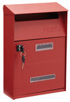 Boîte aux Lettres en Acier  Up D-2006/R  Fenêtres Transparentes  Rouge