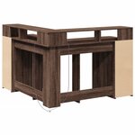 vidaXL Bureau et lumières LED chêne marron bois d'ingénierie