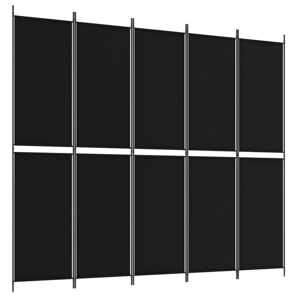 vidaXL Cloison de séparation 5 panneaux Noir 250x220 cm Tissu