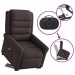 vidaXL Fauteuil inclinable de massage électrique Marron foncé Tissu