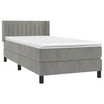 vidaXL Sommier à lattes de lit et matelas Gris clair 100x200cm Velours