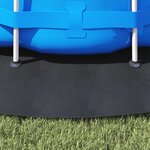 vidaXL Tapis de sol de piscine noir Ø 366 cm en tissu non tissé rond.