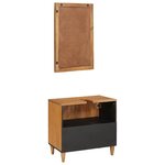 vidaXL Ensemble de mobilier de salle de bain avec étagère 2 Pièces Marron