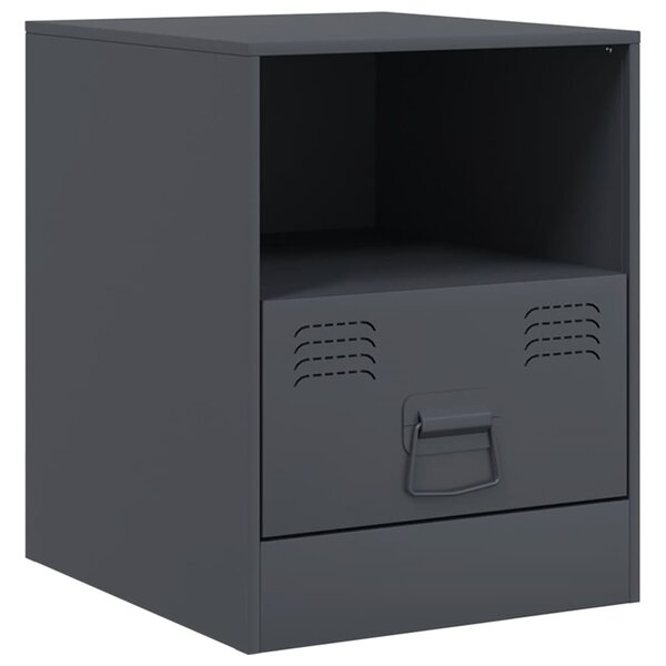 vidaXL Table de chevet anthracite 34 5x39x44 cm acier