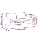 vidaXL Canapé à 2 places Gris clair 140 cm Tissu microfibre