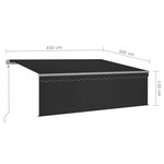 Vidaxl auvent automatique rétractable avec store 4 5x3 m anthracite