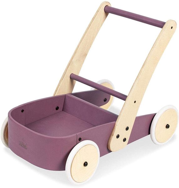 FIETE Chariot de marche bois massif  hêtre laqué violet et clair