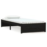 vidaXL Cadre de lit Noir Bois massif 75x190 cm Petit simple