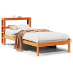 vidaXL Cadre de lit et tête de lit sans matelas cire marron 100x200 cm