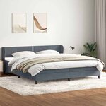 vidaXL Sommier à lattes de lit et matelas gris foncé 180x210cm velours