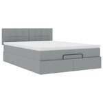 VidaXL Cadre de lit ottoman et matelas gris clair 140x200 cm tissu