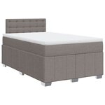 vidaXL Sommier à lattes de lit avec matelas taupe 120x190 cm tissu