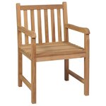 vidaXL Chaises de jardin lot de 2 et coussins gris Bois de teck massif