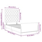 vidaXL Cadre de lit avec tête de lit Gris foncé 90 x 190 cm Velours