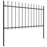 vidaXL Clôture de jardin avec dessus en lance Acier 17 x 1 m Noir