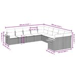 vidaXL Salon de jardin avec coussins 10 Pièces beige résine tressée