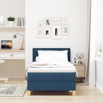 vidaXL Lit à Ressorts avec Matelas & LED Bleu 90x190 cm Tissu