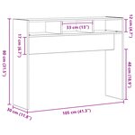 Table console vidaXL Noir Chêne 105x30x80 cm en bois d'ingénierie