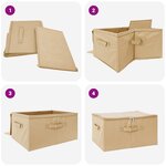 vidaXL Boîte de rangement 24 Pièces Crème 43 x 34 x 23 cm Tissu intissé