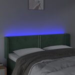 vidaXL Tête de lit à LED Vert foncé 147x16x78/88 cm Velours