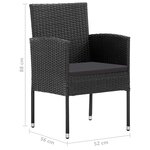vidaXL Ensemble à manger de jardin 7 Pièces Résine tressée Noir