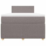 vidaXL Sommier à lattes de lit avec matelas taupe 120x190 cm tissu