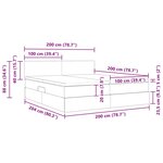 vidaXL Lit de rangement LED avec matelas Gris clair 200 x 200 cm