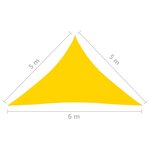 vidaXL Voile de parasol Tissu Oxford triangulaire 5x5x6 m Jaune