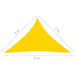 vidaXL Voile de parasol Tissu Oxford triangulaire 5x5x6 m Jaune