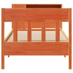 vidaXL Lit bibliothèque sans matelas cire marron 90x190 cm pin massif
