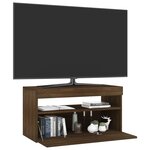vidaXL Meuble TV avec lumières LED Chêne marron 75x35x40 cm