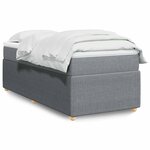 vidaXL Sommier à lattes de lit et matelas Gris clair 90x190 cm Tissu