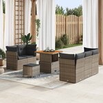 vidaXL Ensemble de canapé de jardin 8 Pièces Gris polyrotin