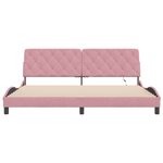 vidaXL Cadre de lit avec LED sans matelas rose 200x200 cm velours