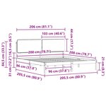 vidaXL Cadre de lit avec tête de lit rembourrée Taupe 200 x 200 cm