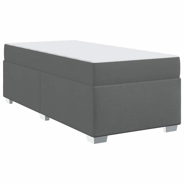 vidaXL Cadre de lit avec matelas Gris foncé 90 x 200 cm tissu