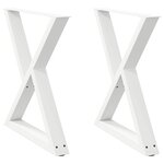 vidaXL Pieds de table à manger 2 pièces Blanc 70 x (72-73 3) cm Acier