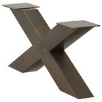 vidaXL Pieds de table basse en forme de X  2 pièces  acier naturel  70 x (30-31) cm