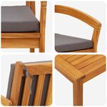 vidaXL Ensemble bistrot 2 Pièces Marron Bois d'acacia massif