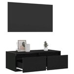vidaXL Meuble TV avec lumières LED chêne noir 75x35 5x25 cm