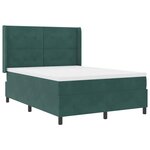 vidaXL Lit à ressorts avec matelas Vert foncé 160 x 200 cm Velours