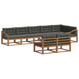 vidaXL Ensemble de canapés d'extérieur 8 Pièces Naturel et Anthracite