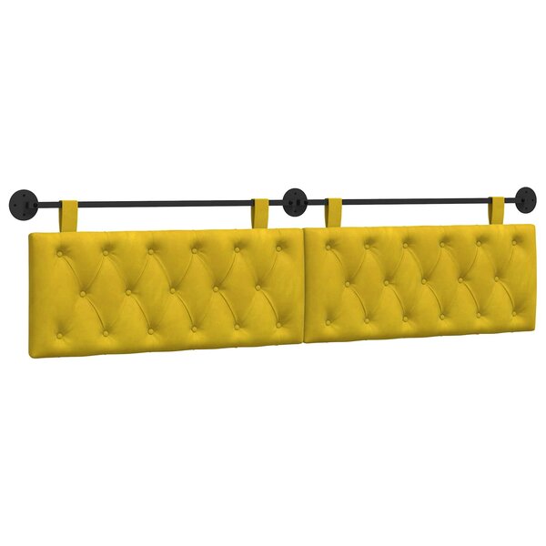 vidaXL Tête de lit suspendue Jaune Velours