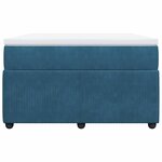 vidaXL Sommier à lattes de lit et matelas bleu foncé 120x190cm velours